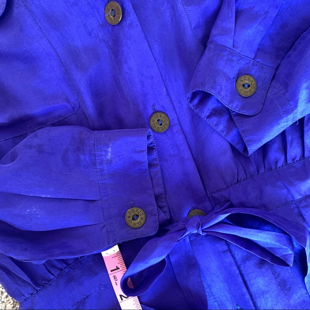 Vintage Saks Real Clothes Silk Blue Jumpsuit - Picture 9 of 14